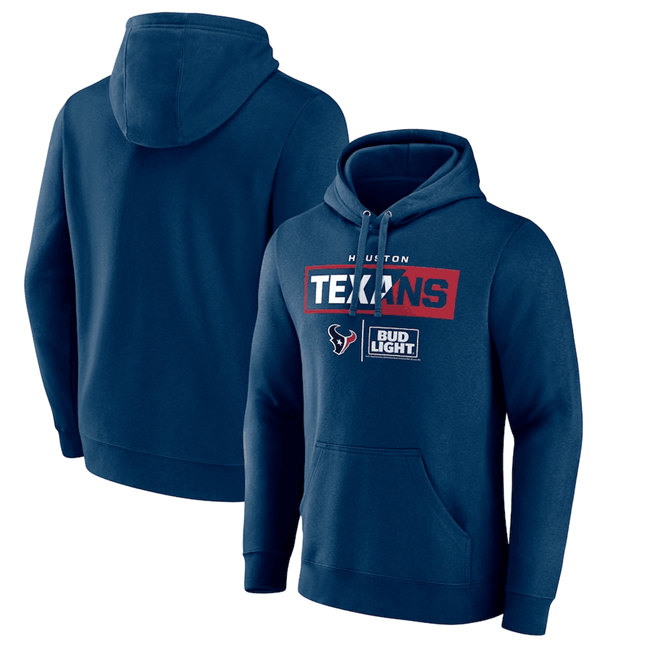 Men's Navy Houston Texans x Bud Light Pullover Hoodie